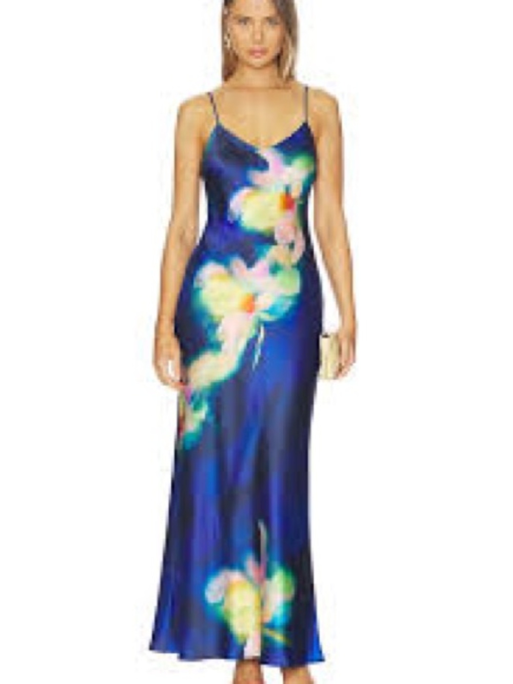 Steve Madden Navy Blue Floral Slip Maxi Dress